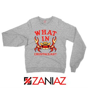 What In Crab Crustacean Graphic Grey Sweatshirt