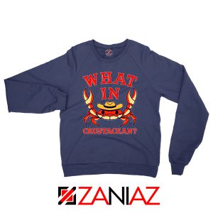 What In Crab Crustacean Graphic Navy Blue Sweatshirt