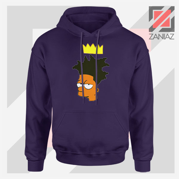 Bartsquiat Simpson 80s Artist Navy Blue Hoodie