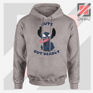 Cute Stitch Venom Deadly Design Grey Hoodie