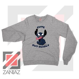 Cute Stitch Venom Deadly Graphic Sport Grey Sweater