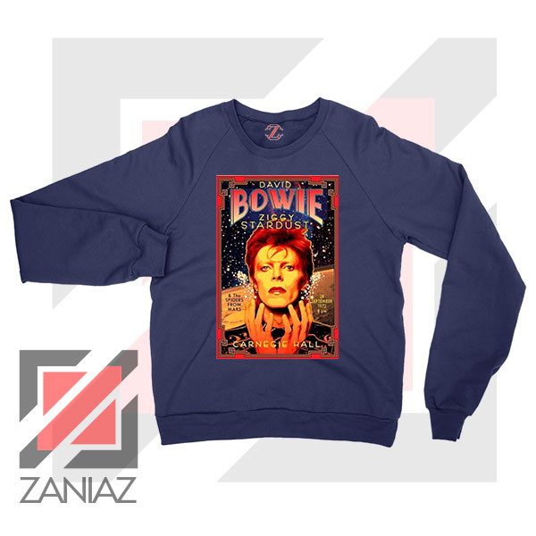 David Bowie Carnegie Halls Navy Blue Sweatshirt