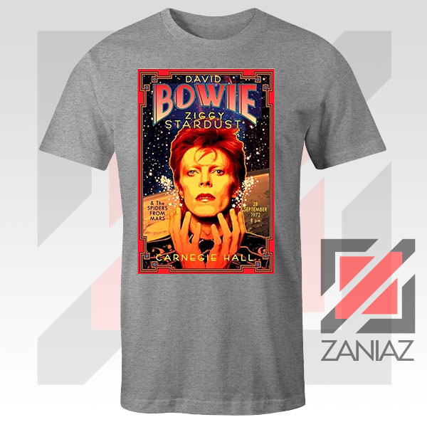 David Bowie Carnegie Halls Sport Grey Tshirt