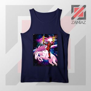 Deadpool X Men Taco Unicorn Navy Blue Tank Top
