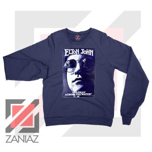 Elton John Fourth Album Poster Navy Blue Sweatshirt