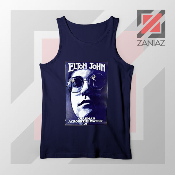 Elton John Fourth Album Poster Navy Blue Tank Top