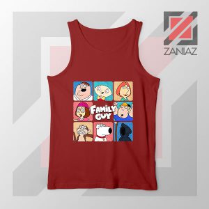 Family Guy Animated Face Grid Red Tank Top