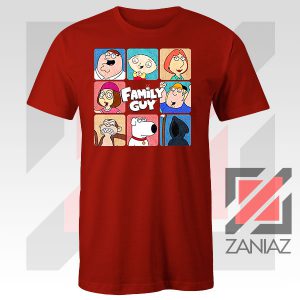 Family Guy Animated Face Grid Red Tee