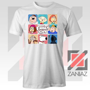 Family Guy Animated Face Grid White Tee