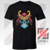 Japanese Samurai Skull Graphic Black Tshirt