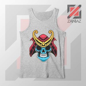 Japanese Samurai Skull Graphic Tank Top