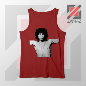 Jim Morrison Musician Graphic Red Tank Top