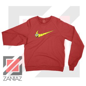 Just Spongebob Funny Nike Red Sweatshirt
