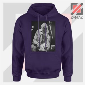 Kurt Cobain Concert Graphic Navy Blue Hoodie