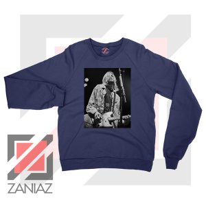 Kurt Cobain Concert Graphic Navy Blue Sweatshirt