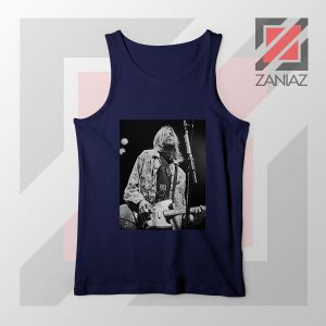 Kurt Cobain Concert Graphic Navy Blue Tank Top