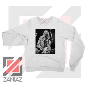 Kurt Cobain Concert Graphic White Sweatshirt