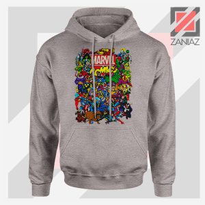 Marvel Comic Hero Collage Sport Grey Hoodie