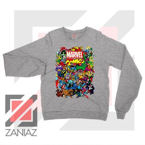 Marvel Comic Hero Collage Sport Grey Sweatshirt