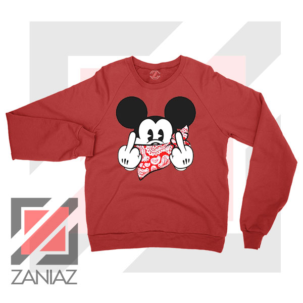 Mickey Disney Middle Finger Red Sweater