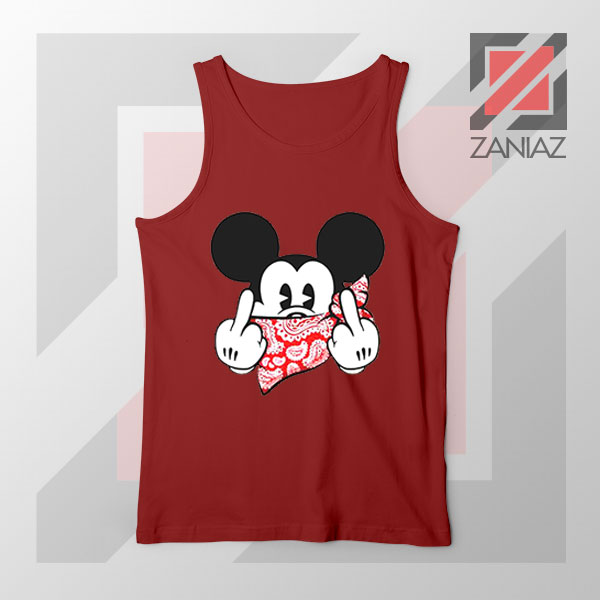 Mickey Disney Middle Finger Red Tank Top