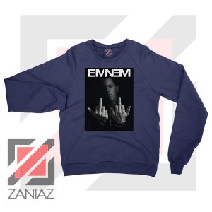 Slim Shady Eminem Poster Navy Blue Sweater