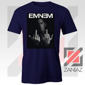 Slim Shady Eminem Poster Navy Blue Tshirt
