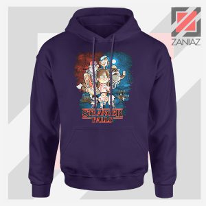Stranger Falls Gravity Graphic Navy Blue Hoodie