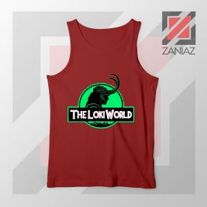 The Loki World Logo Jurassic Best Red Tank Top