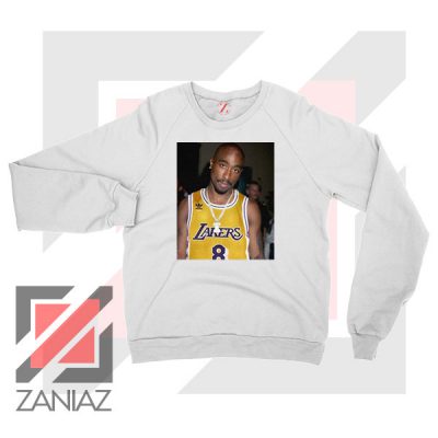 Tupac GOAT Lakers White Sweatshirt