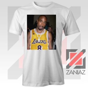 Tupac GOAT Lakers White Tshirt