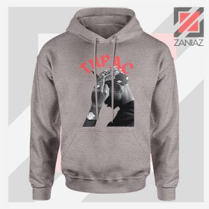 Tupac Middle Fingers Graphic Sport Grey Hoodie