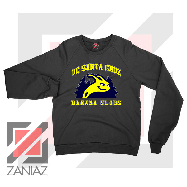 UC Banana Slugs Mascot College Black Sweatshirt