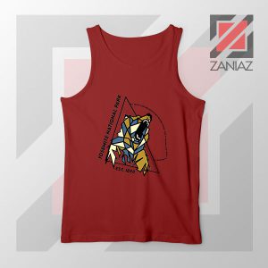 Yosemite Park Black Bear Graphic Red Tank Top