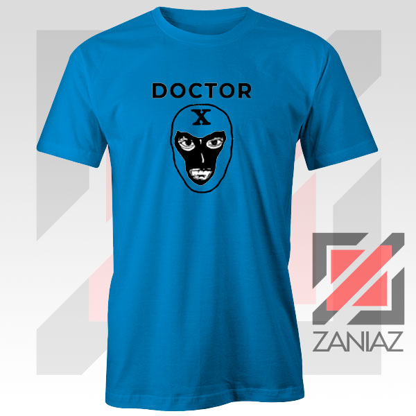 Doctor X Face Graphic Blue Tee