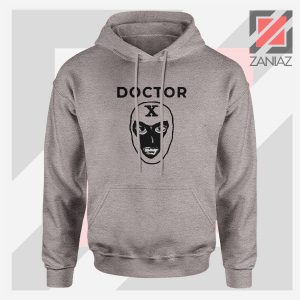 Doctor X Face Graphic Grey Hoodie