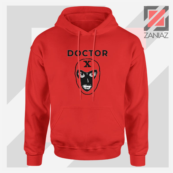 Doctor X Face Graphic Red Hoodie