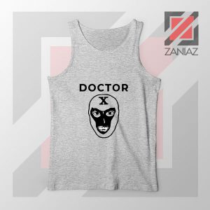 Doctor X Face Graphic Grey Tank Top