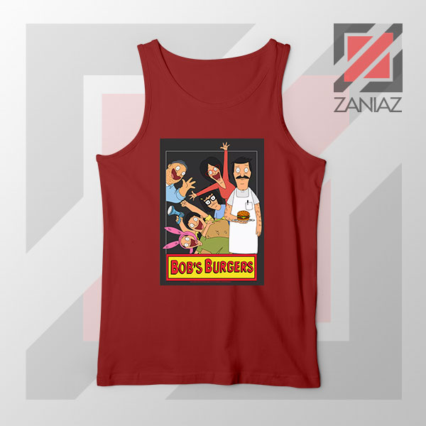 Bobs Burgers Family Design Red Tank Top
