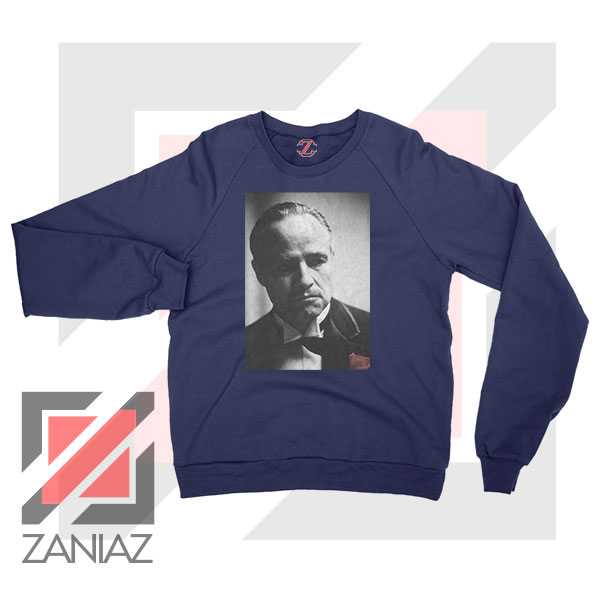 Don Vito Corleone Portrait Navy Blue Sweatshirt