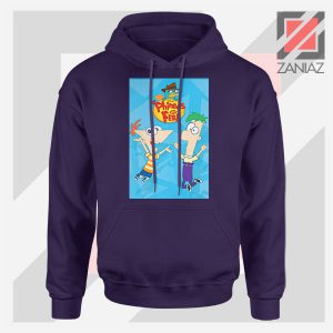 Funny Phineas and Ferb Disney Navy Blue Hoodie