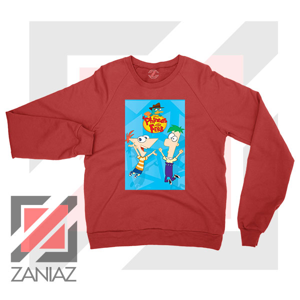 Funny Phineas and Ferb Disney Red Sweatshirt