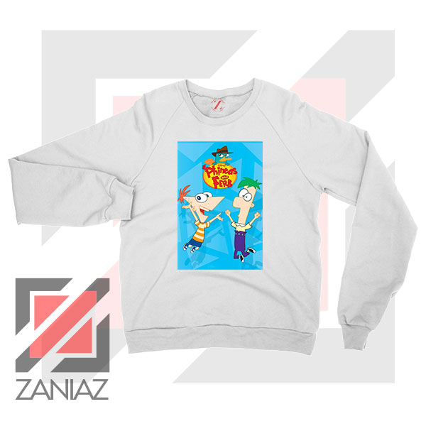 Funny Phineas and Ferb Disney White Sweatshirt