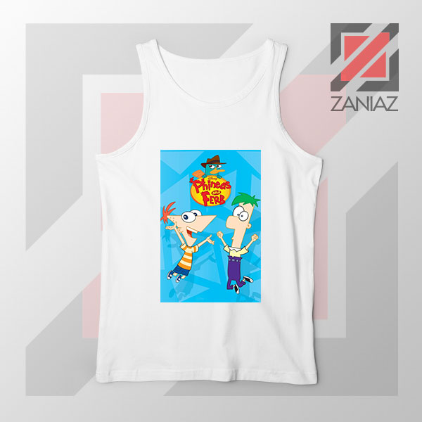 Funny Phineas and Ferb Disney White Tank Top