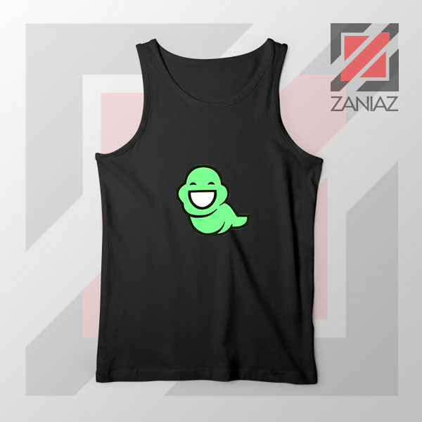 Green Ghost Animated Black Tank Top