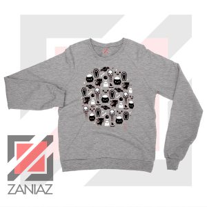 Halloween Funny Character Sport Grey Sweatshirt