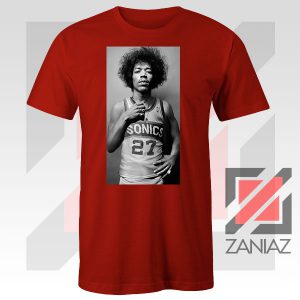 Jimi Hendrix Team 27 Sonics Red Tshirt
