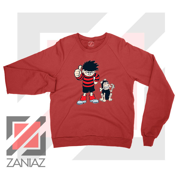 Get Gnasher Comedy Design Red Sweatshirt