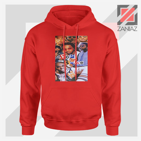 4 Welcome to The Party Pop Smoke Red Hoodie
