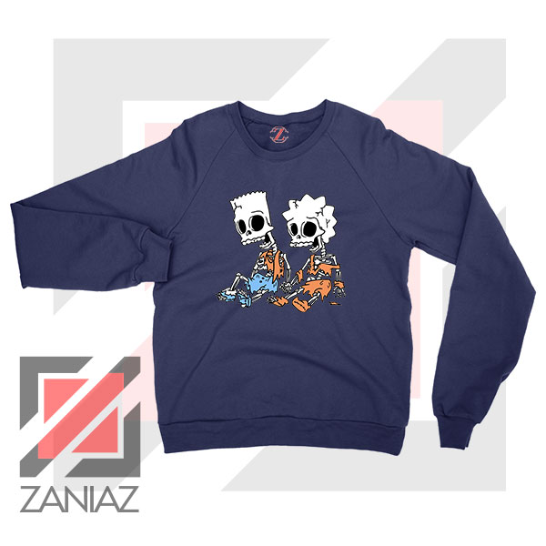 Bart and Lisa Skeletons Navy Sweatshirt